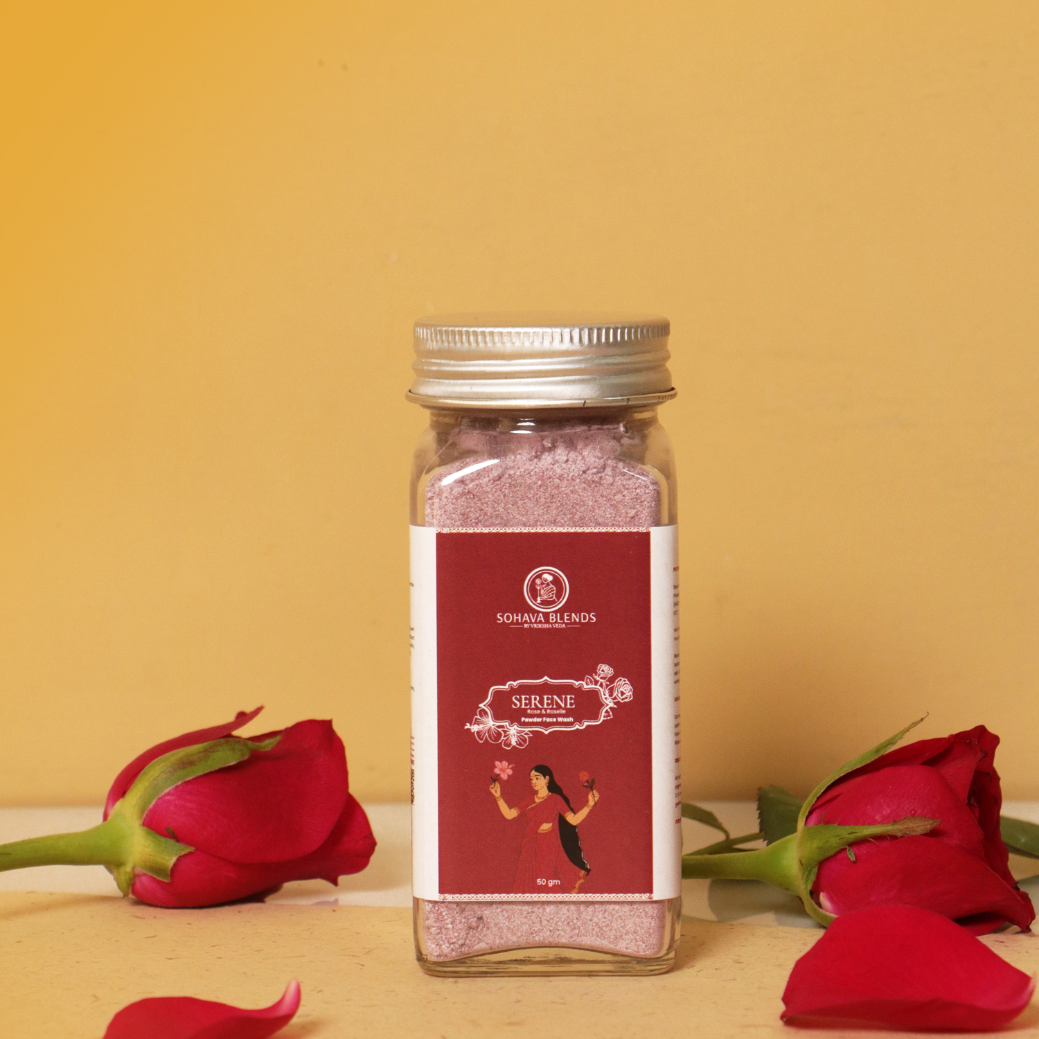 Serene: Rose & Roselle Powdered Face Wash I 50 gms