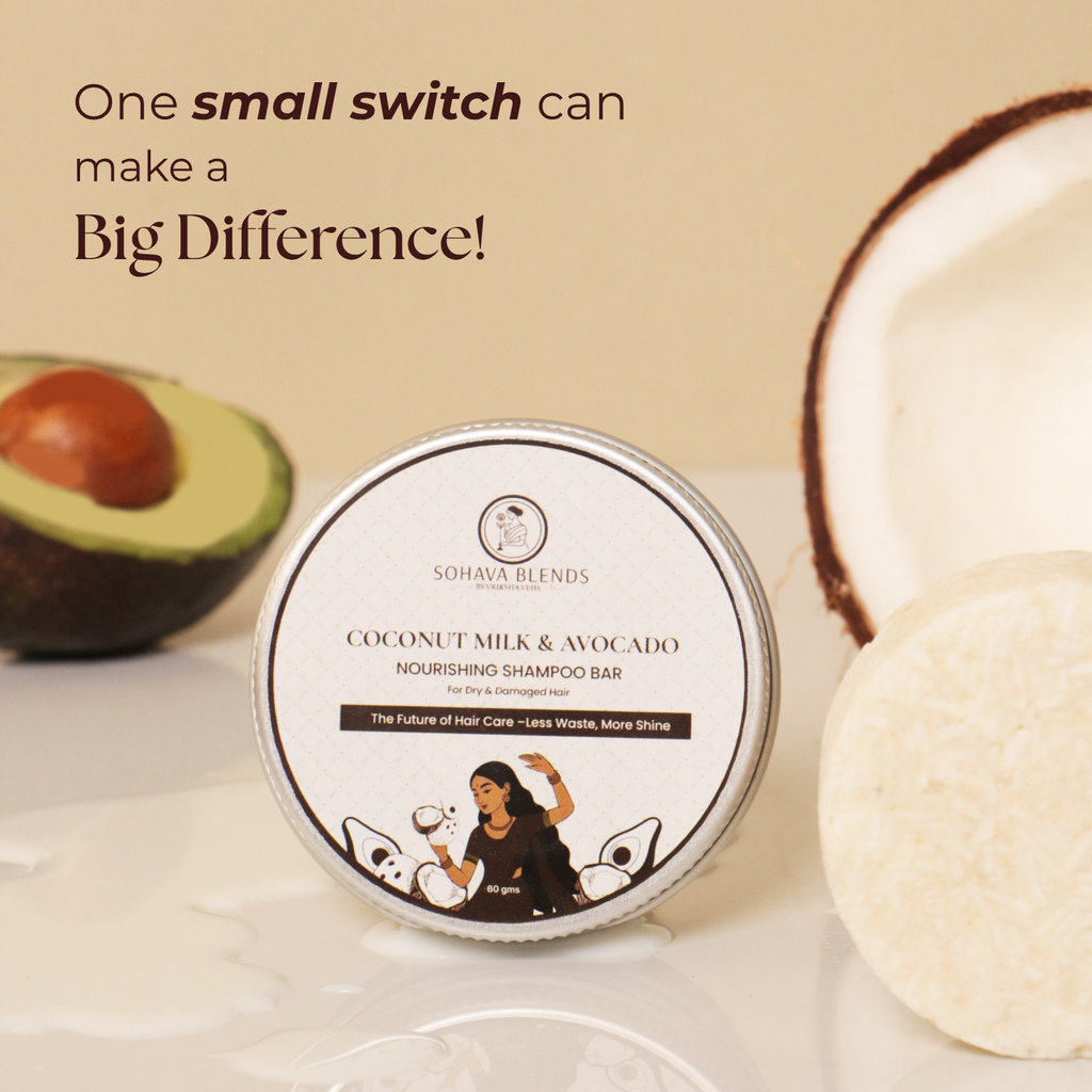 Coconut Milk & Avocado Nourishing Shampoo Bar For Dry & Damaged Hair I 60 gms