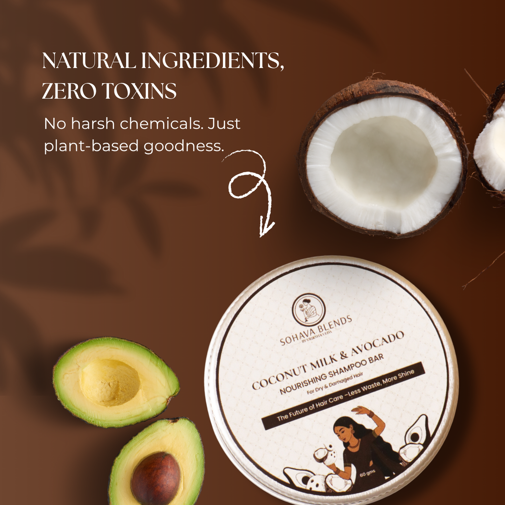 Coconut Milk & Avocado Nourishing Shampoo Bar For Dry & Damaged Hair I 60 gms