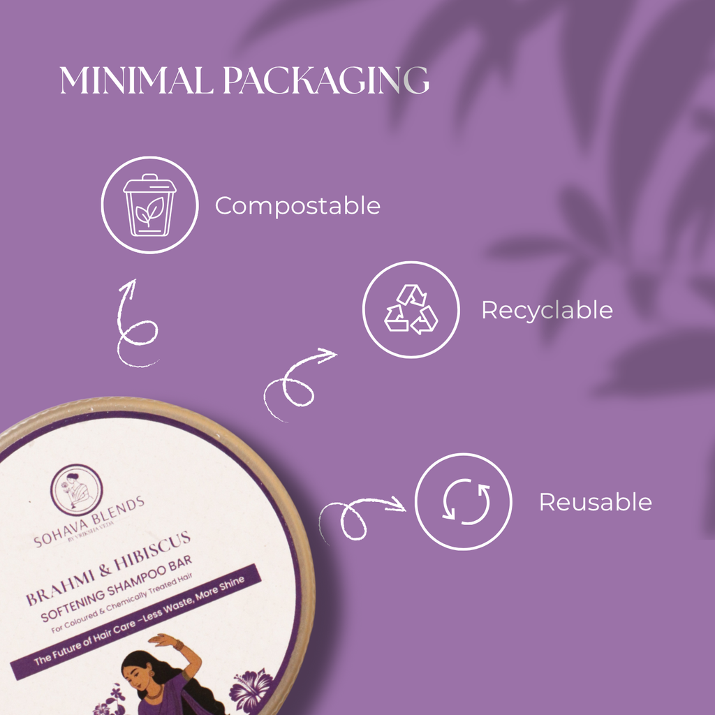 Brahmi & Hibiscus Softening Shampoo Bar For For Coloured & Chemically Treated Hair I 60 gms