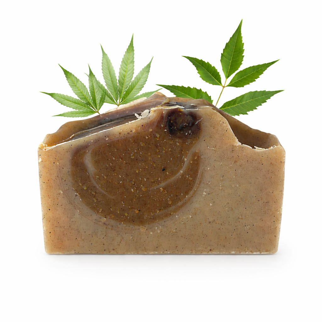 Sohava Blends Handcrafted Neem & Hemp Cold Pressed Soap | Suitable for all skin types, best works for combination to oily skin | 100 gms