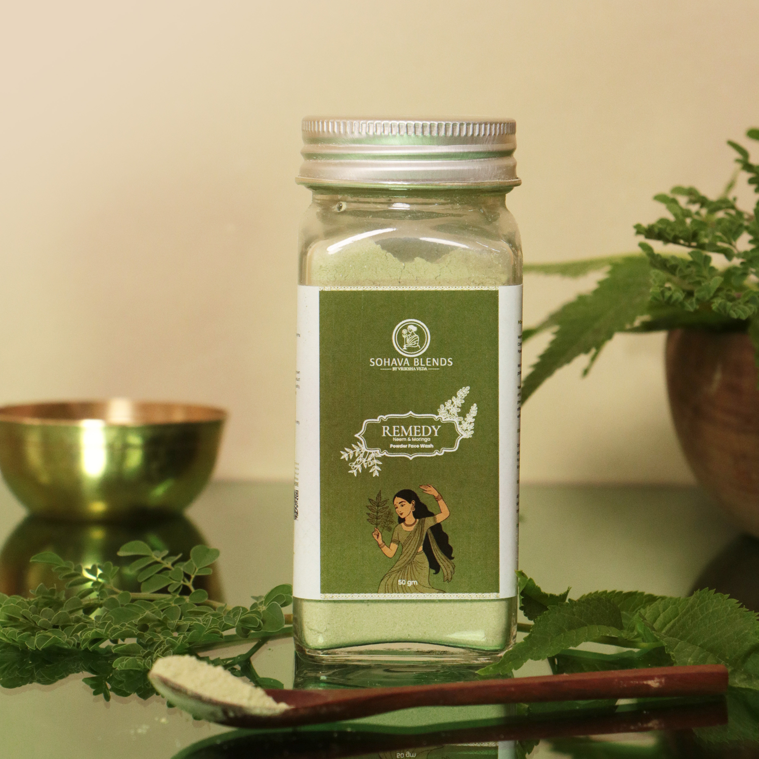 Remedy: Neem & Moringa Powdered Face Wash for Oily & Acne Prone Skin I 50 gms